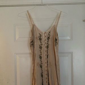 Tan boho spaghetti strap dress